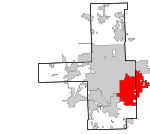 Tulsa County Oklahoma incorporated and unincorporated areas Broken Arrow highlighted